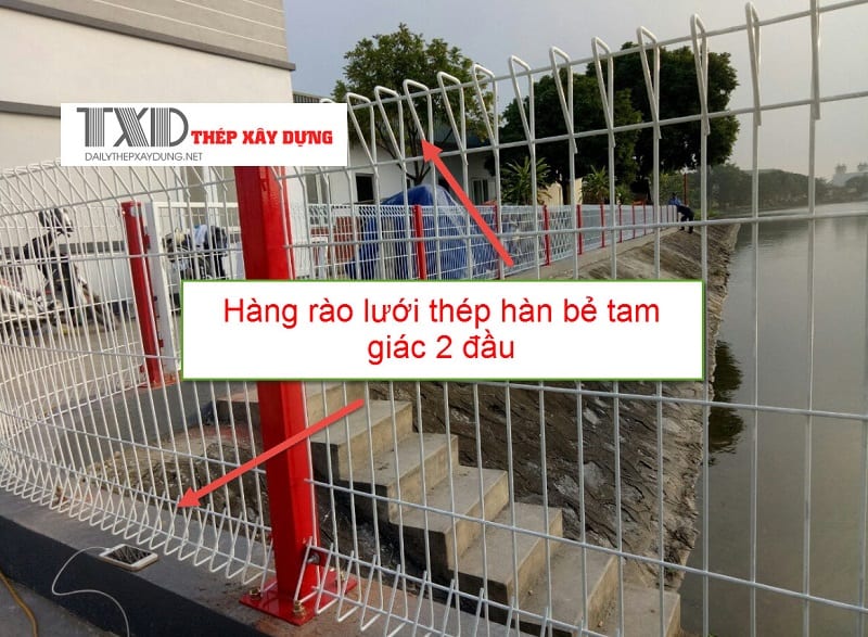 Hàng rào lưới thép hàn bẻ tam giác 2 đầu